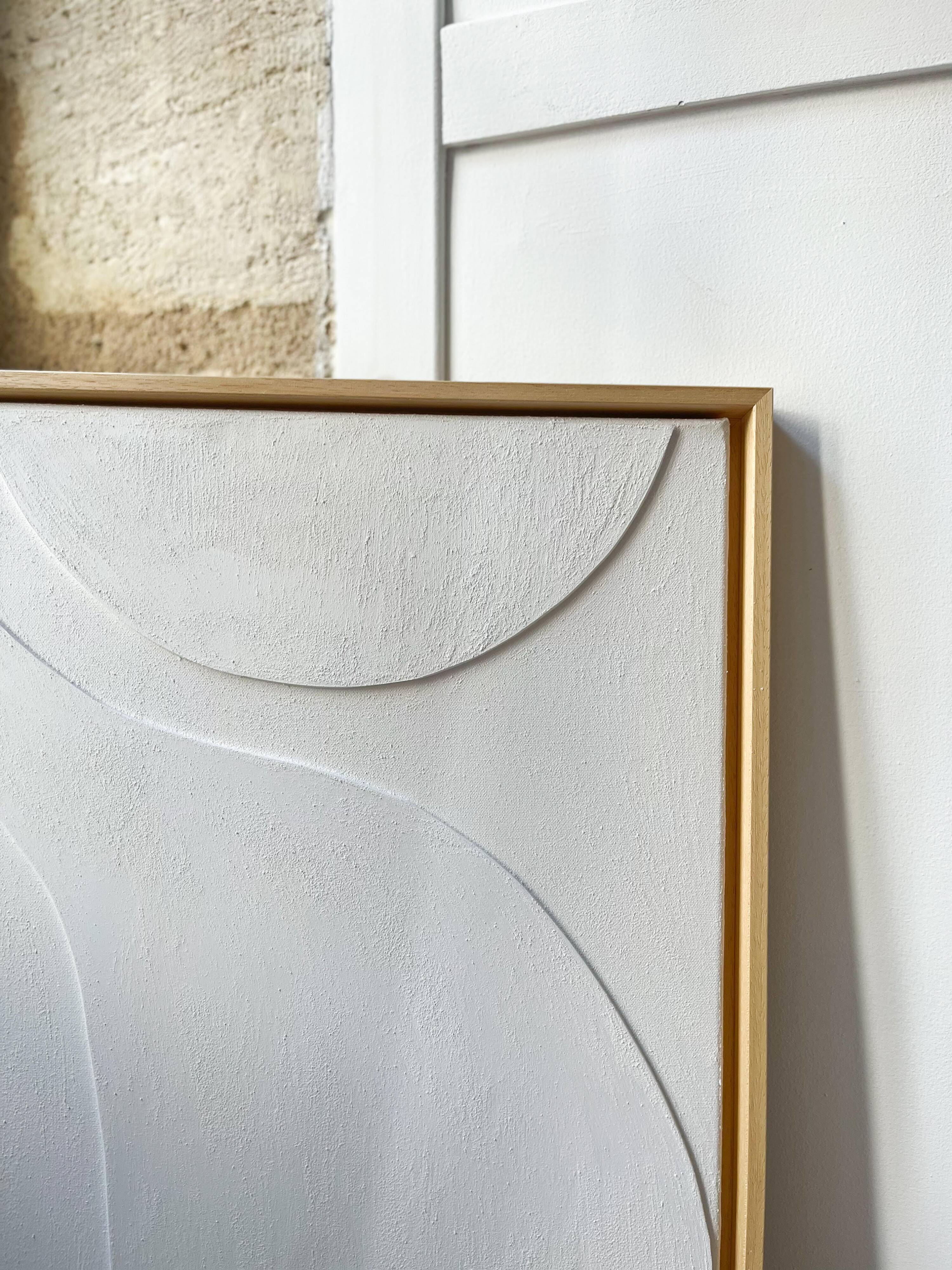 Tableau relief minimaliste blanc