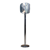 Lampe de sol en chrome et verre italienne du xxe siècle attribuée à max ingrand