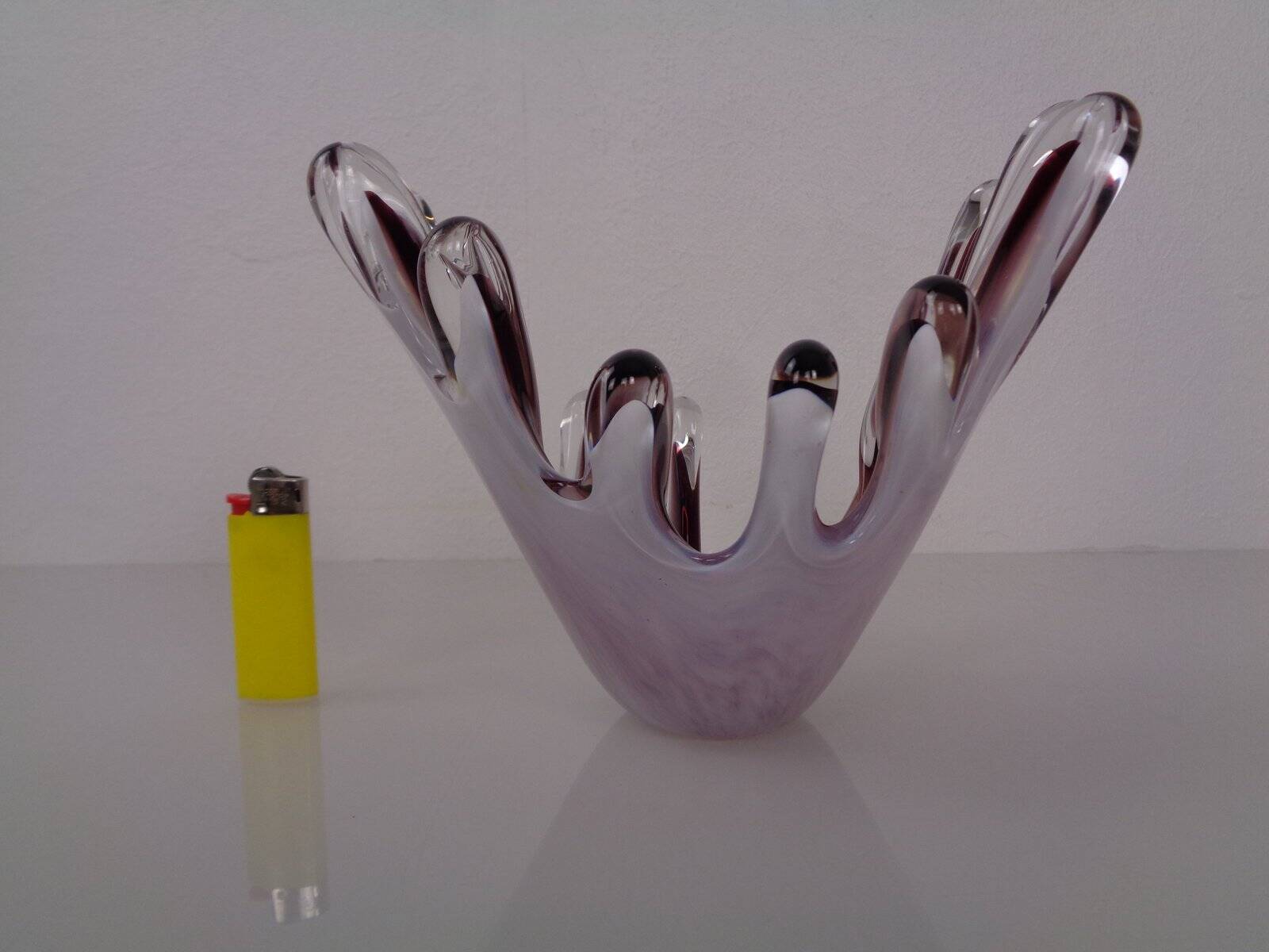 Handmade crystal glass bowl from Gränna Glas, Sweden, 1970s