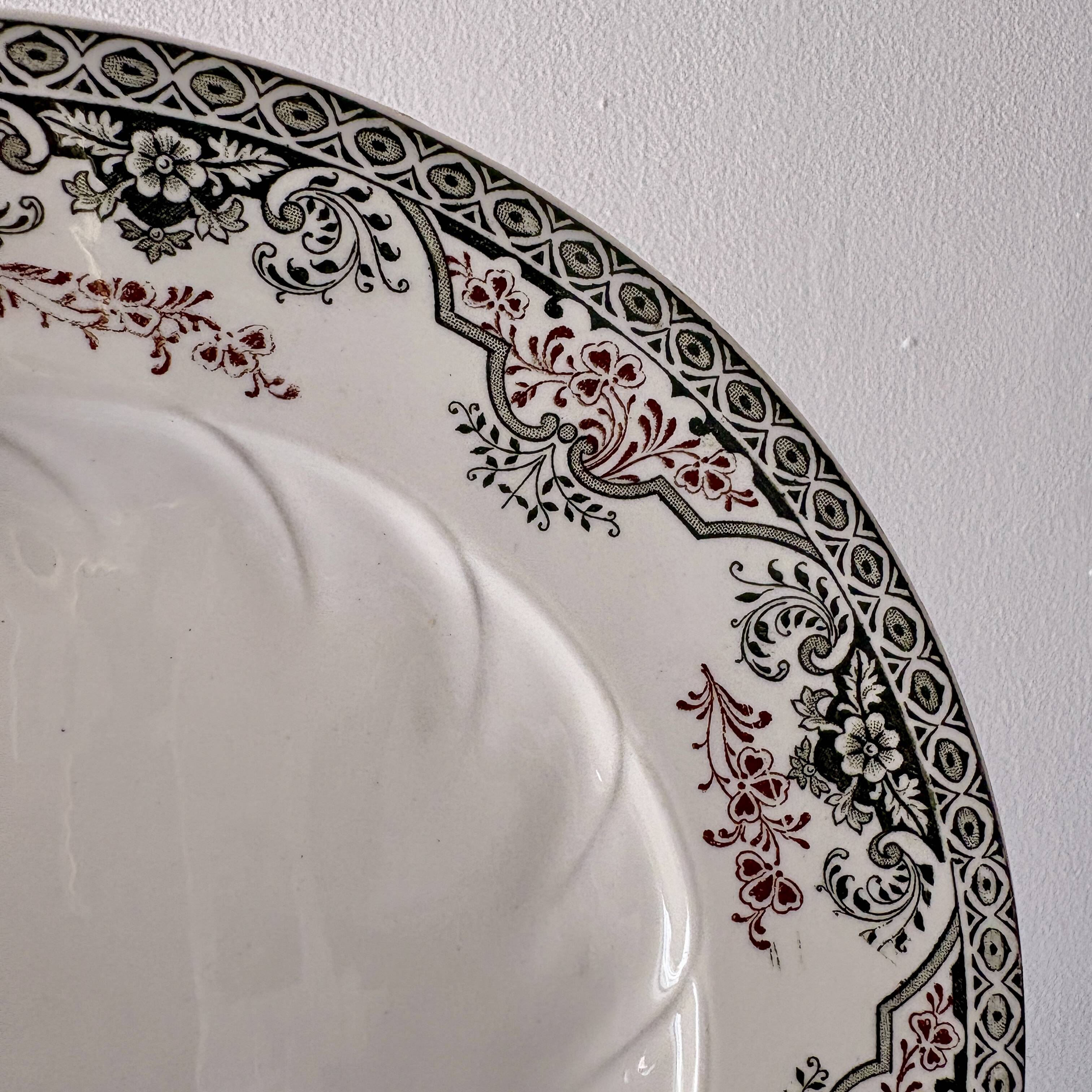 Lot de 6 assiettes plates anciennes - Bruges de Longwy