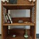 Folding rattan shelf
