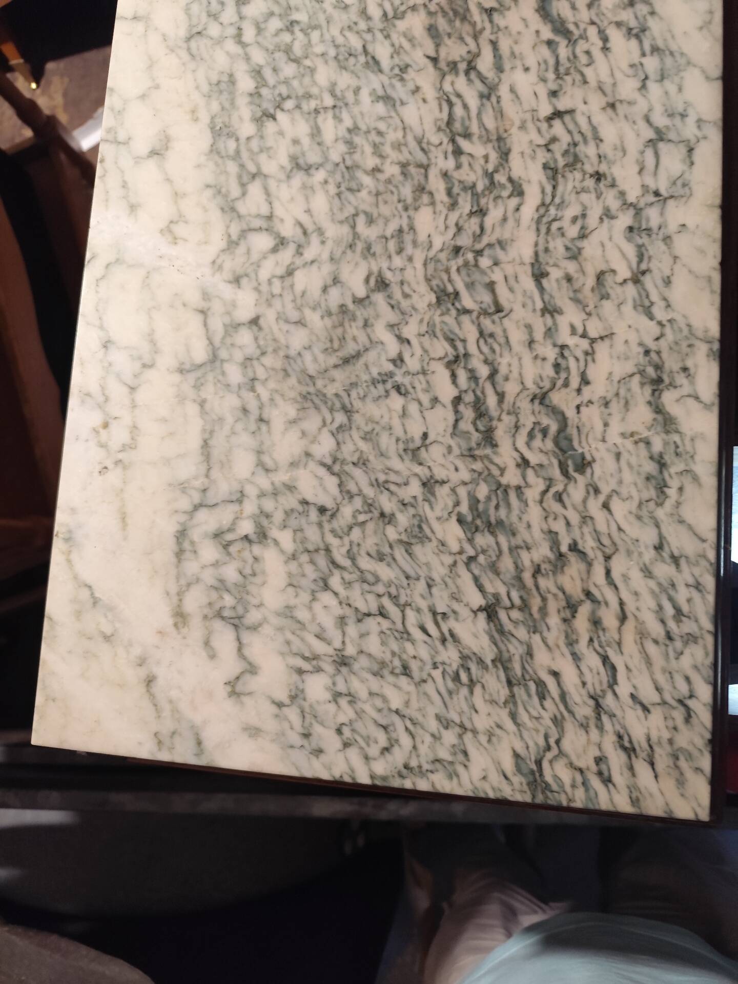 Chevet art déco bois et marbre vert