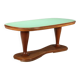 Vintage table in solid beech and glass, design, Italy, 1950s
