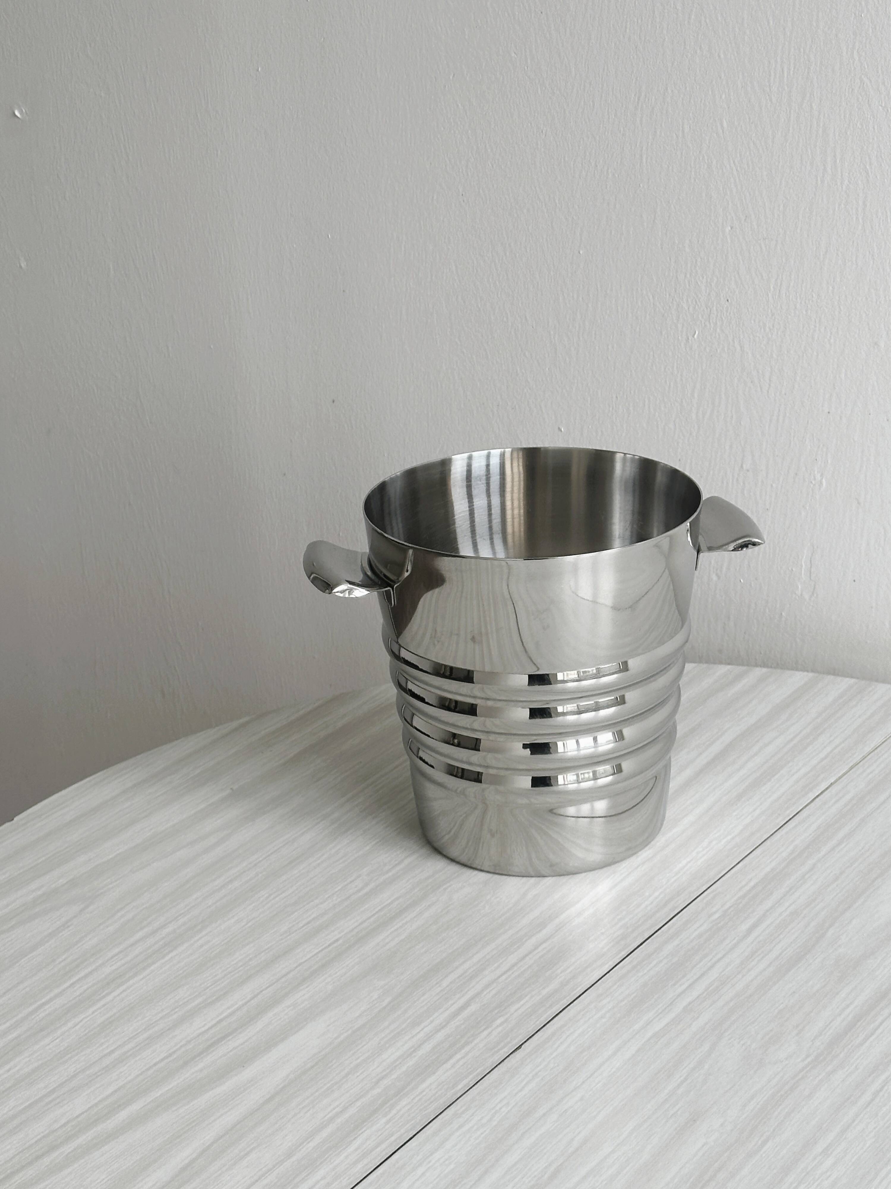 vintage stainless steel champagne bucket