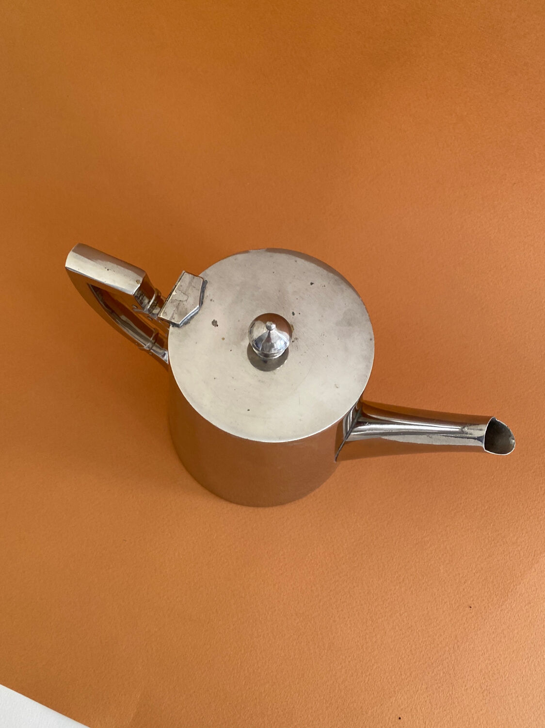 Silver metal teapot