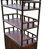 Vintage rattan and bamboo shelf