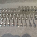 12 fish cutlery sets 24p silver plated metal goldsmith Apollo Louis XVI rushes