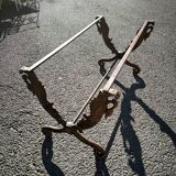 Cast iron and marble swan neck coffee table