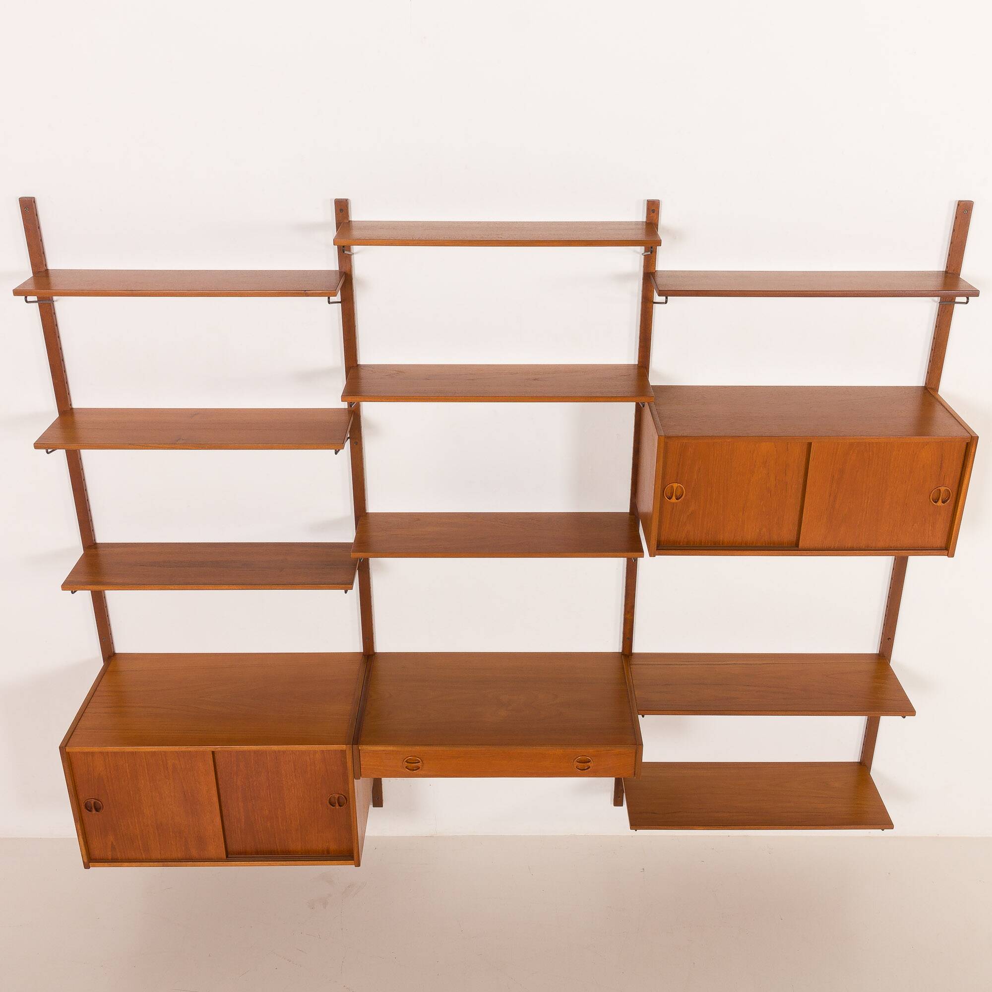 Danish mid century teak wall unit, 1960s