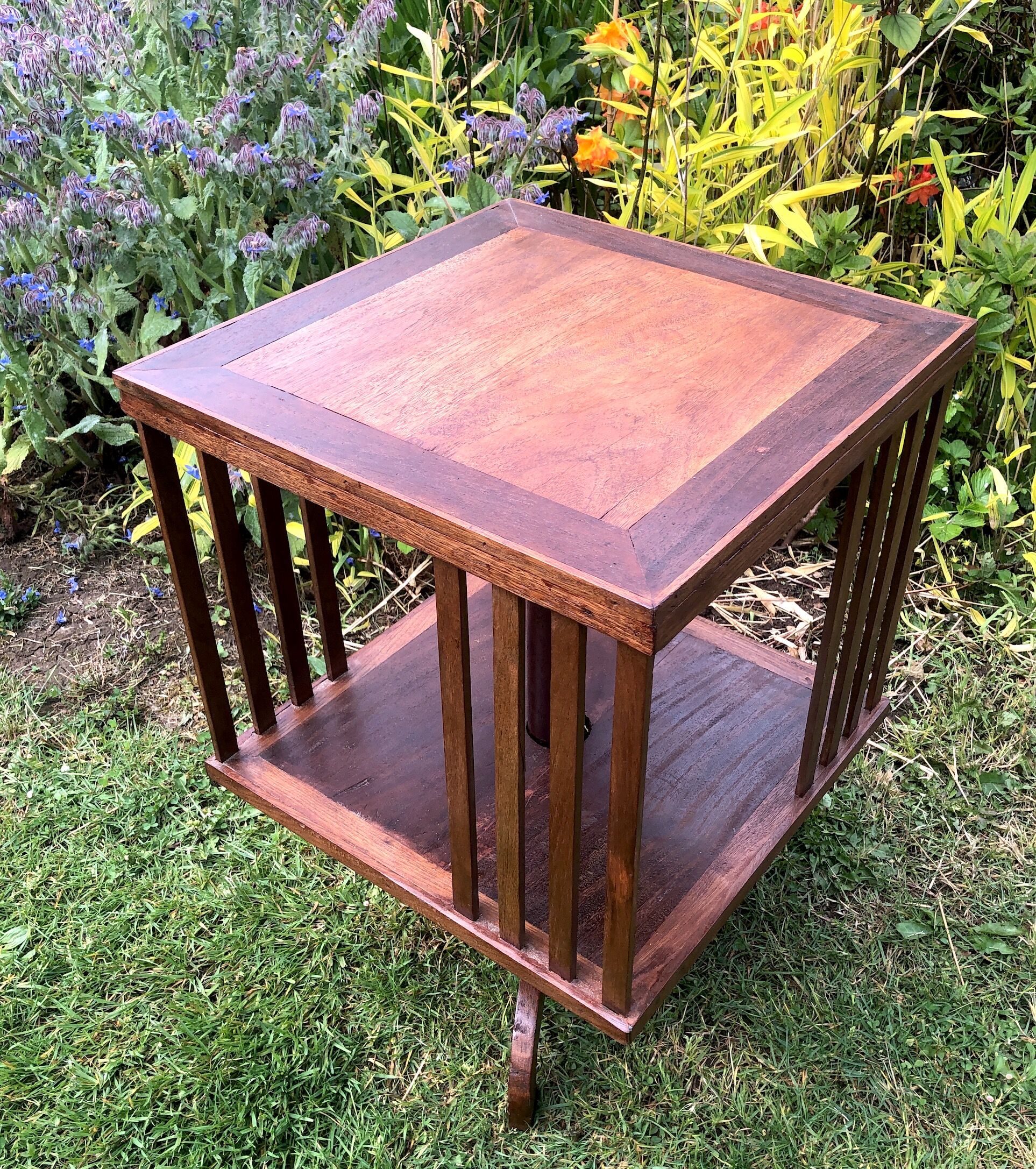 Exotic wooden swivel library