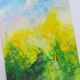 Original abstract painting – bright landscape – 15.5 x 24 cm