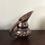Pitcher ceramic iridescent signed Vallauris Giraud