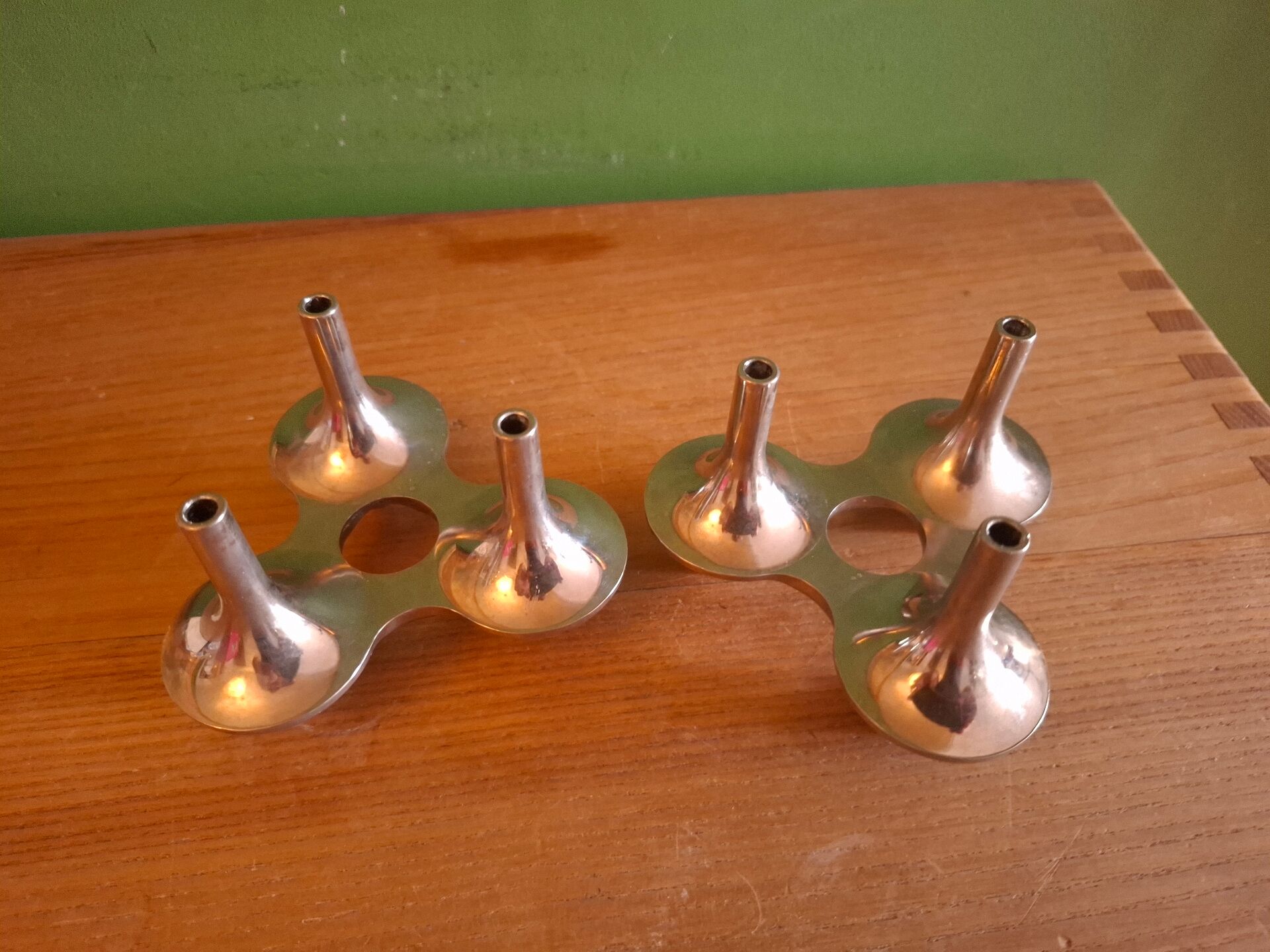 Two vintage BMF candlesticks in boxes.