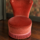 Vintage armchair in old rose velvet