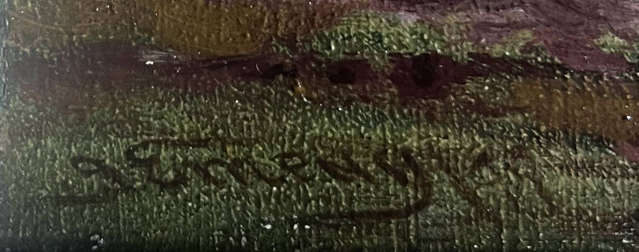 Painting hsp james emery (1819-1899) countryside england fudbury cornard