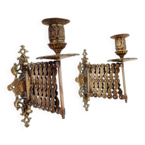 Paire de bougeoirs muraux - fin xixe