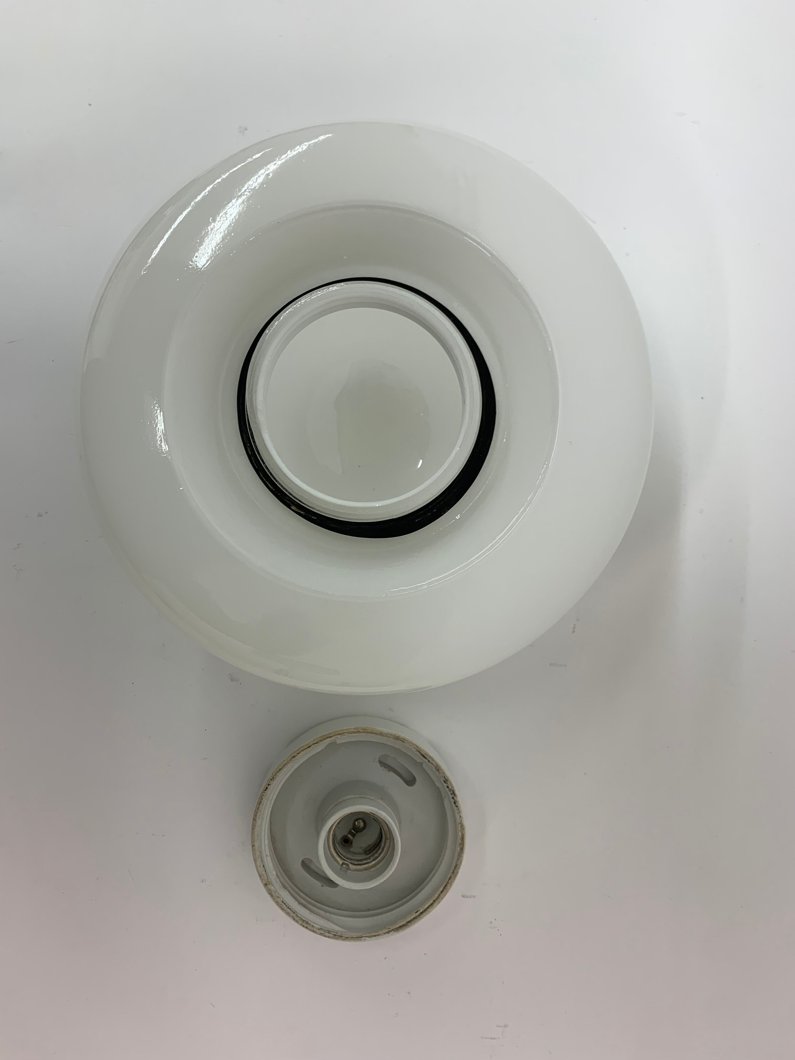 Glass 961 Ceiling or Wall Lamp by Wilhelm Wagenfeld for Lindner, 1950s