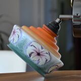 Vintage hinged wall lamp, opaline glass and country décor