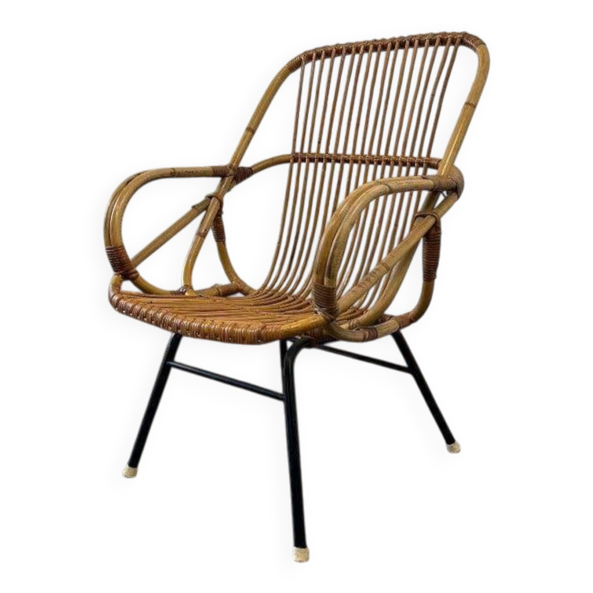 Vintage rattan armchair Rohé Noordwolde