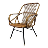 Fauteuil vintage en rotin Rohé Noordwolde