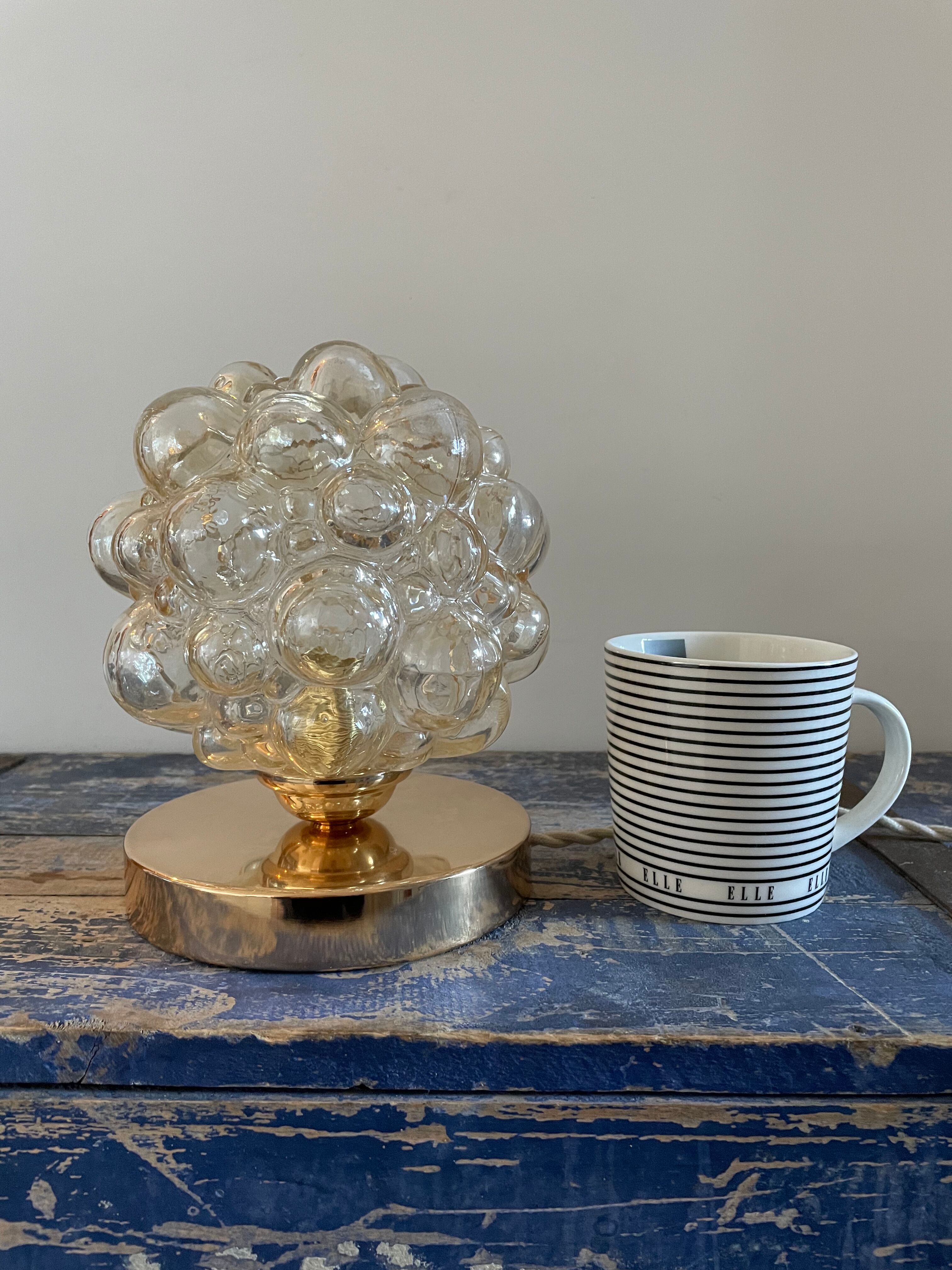 Bedside lamp bubble amber