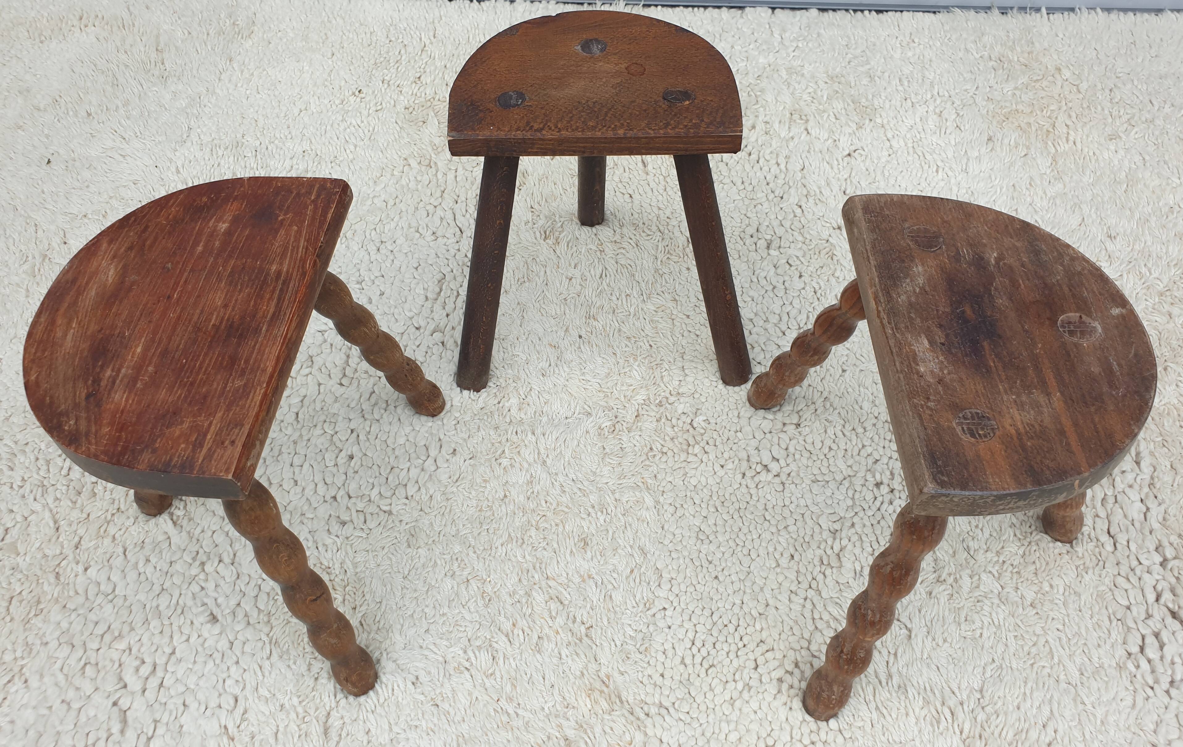 Trio of Nature decorative milking stools