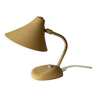 Petite lampe de table laquée beige du milieu du siècle avec abat-jour réglable, années 1950