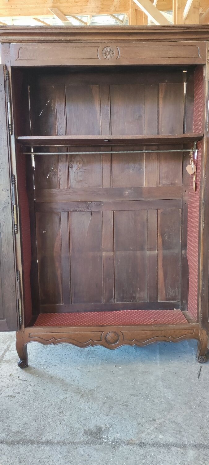 Louis XV two-door oak wardrobe