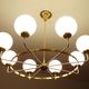 Suspension XXL Vintage Italy, 50s, Brass and Glass
