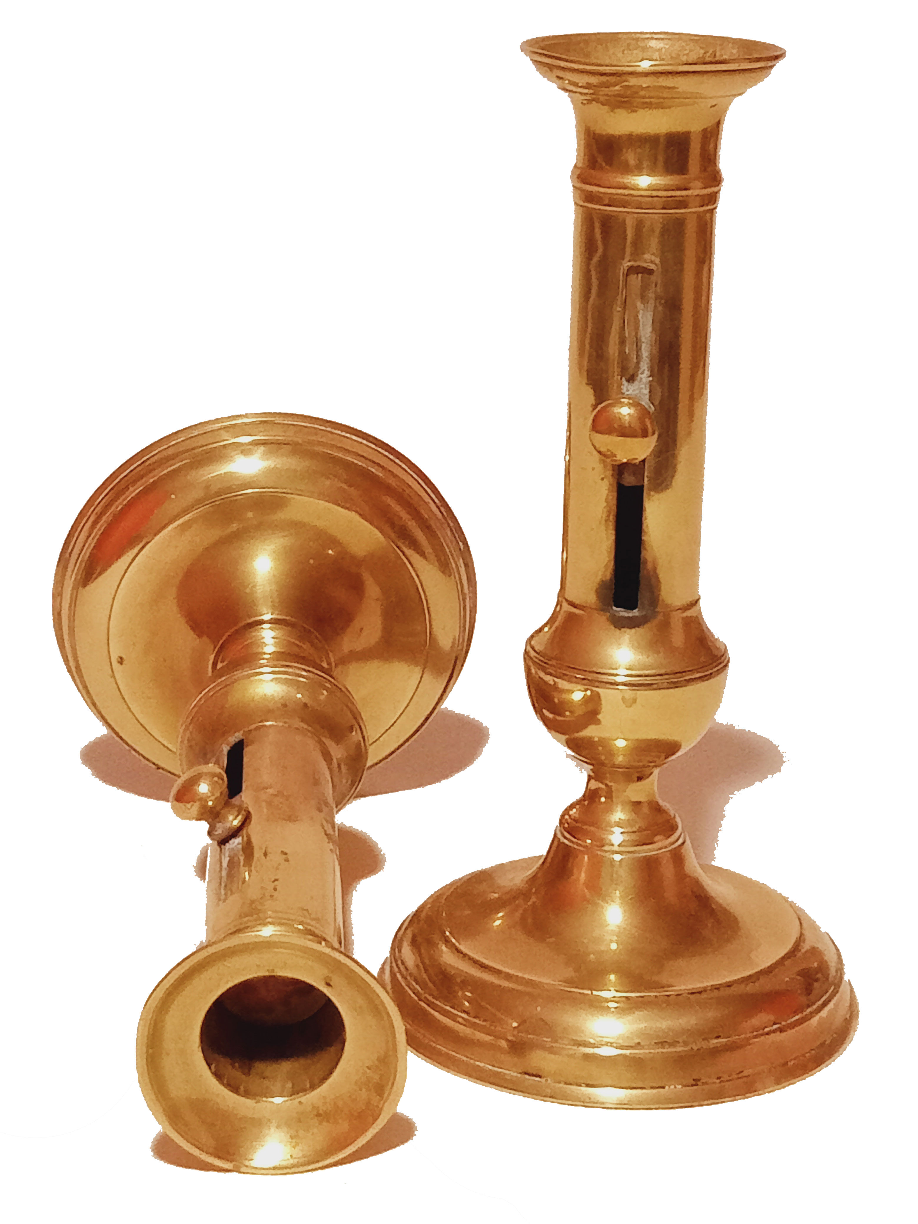 Pair of brass candle holders