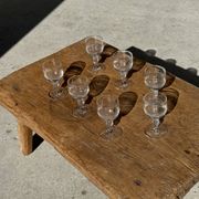 Set of 5 mini liqueur glasses on a stem H10 D8
