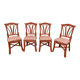 4 chaises bambou et cuir Roche Bobois 1960