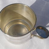 Tisher cup in silver metal and glass