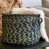 Natural rush storage basket