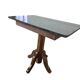 Old pedestal table with oak legs and marble top