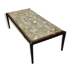 table basse plateau résine