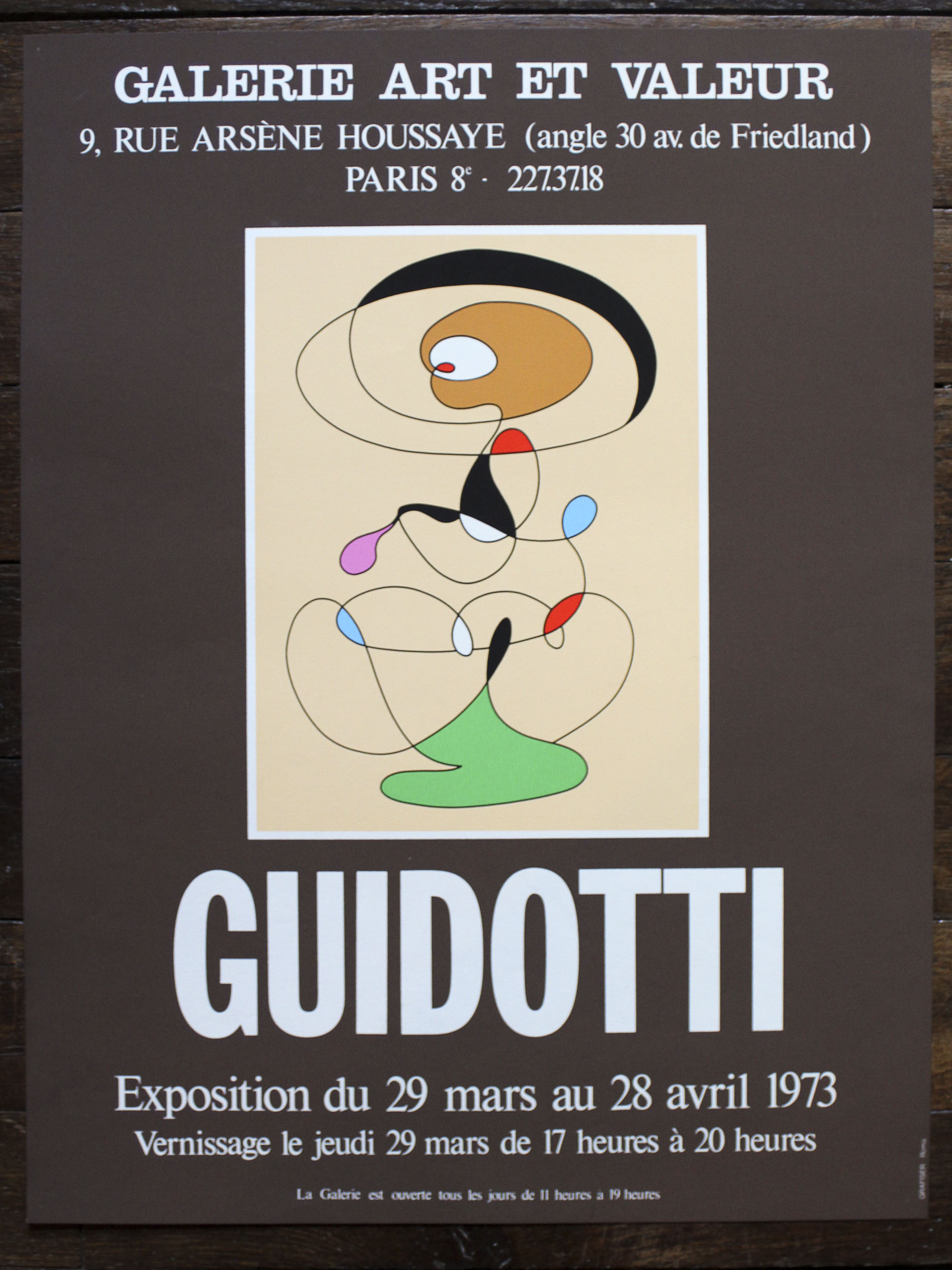 Poster Exhibition Guidotti Art and Value 1973
