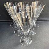 Verres à pied conique (6) - art nouveau - cristal soufflé léger uni