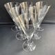 Conical foot glasses (6) - art nouveau - plain light blown crystal