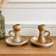 Pair of stoneware candlesticks from the marsh.