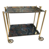 Textable brass and cashmere serving table