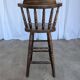 Chaise de bar en bois sculpté vintage : tabouret haut de ferme des années 1970