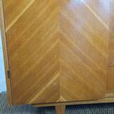 1960s Scandinavian wardrobe with two doors and mirror, easy assembly.