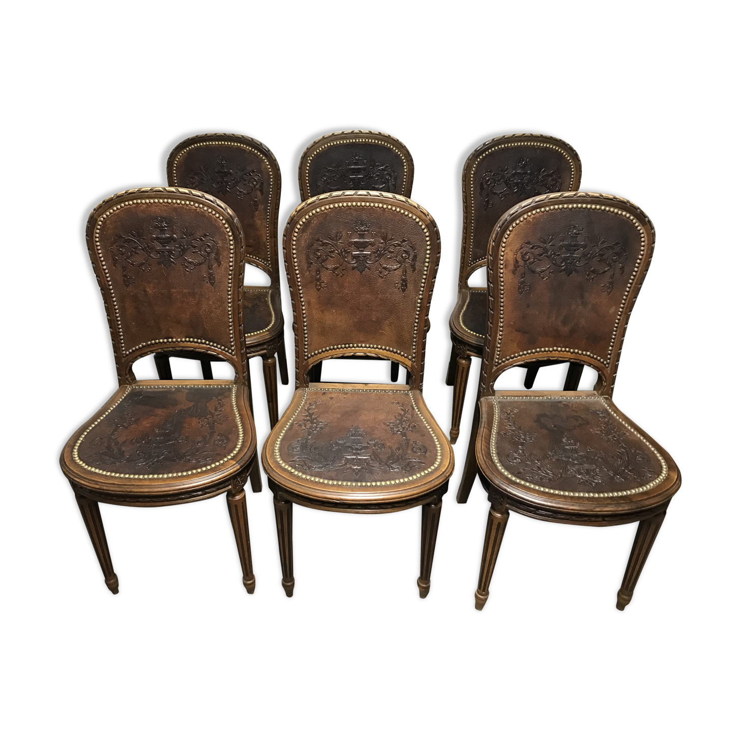 Suite de 6 chaises Louis XVI