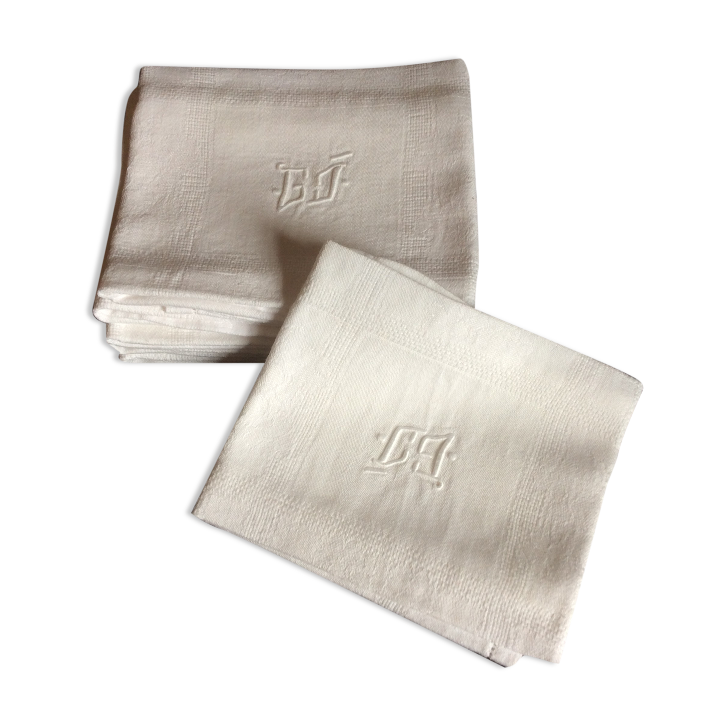 Lot of 6 old GJ monogrammed towels