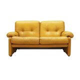 Yellow leather sofa, Italian design, 1960s, manufacturer: B&B Italia, design