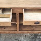 Central island bar counter in pine with two drawers
