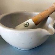 Mortar and pestle antique Porcelain Avignon Kitchen white porcelain France