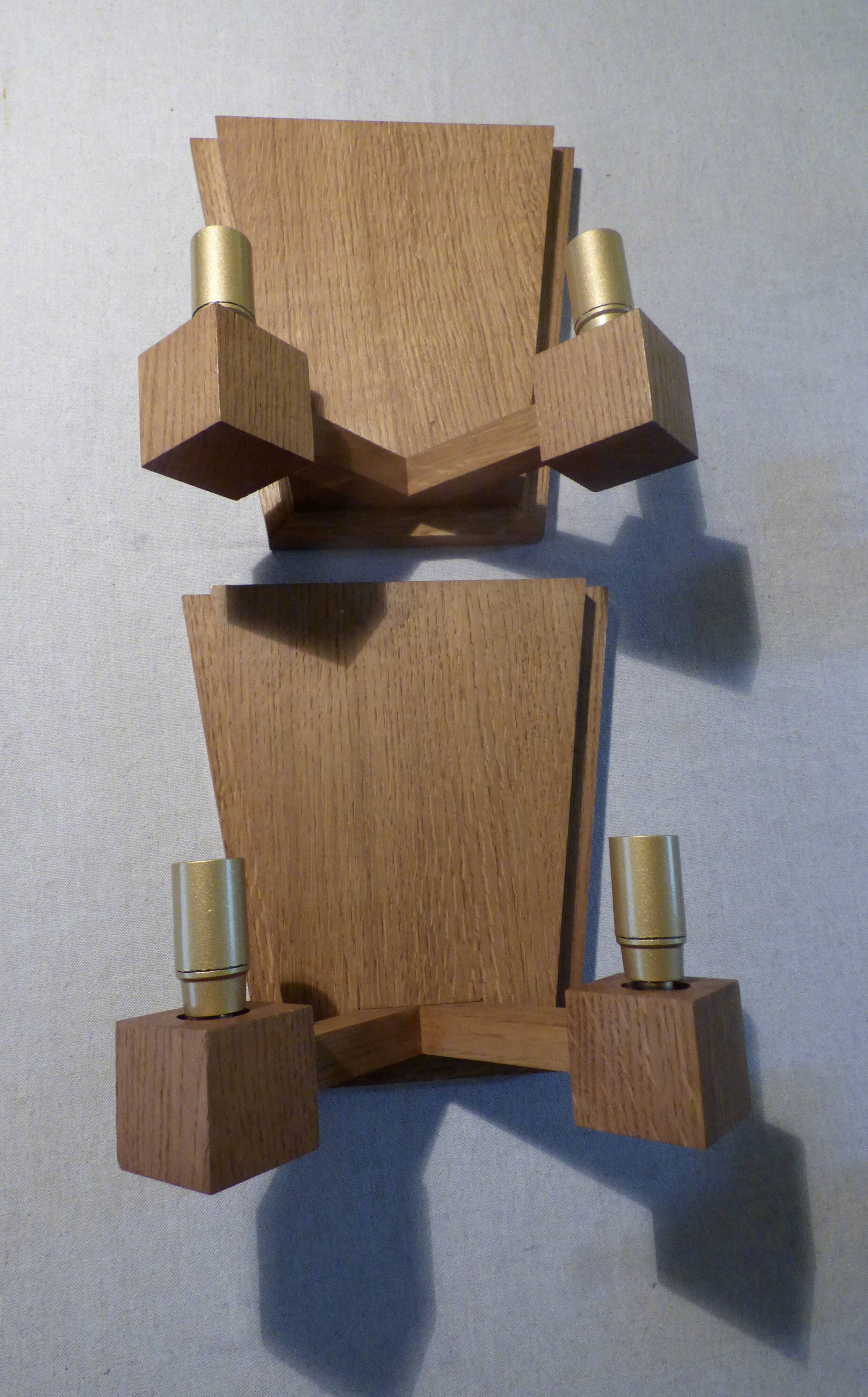 4 sconces in oak 40 years
