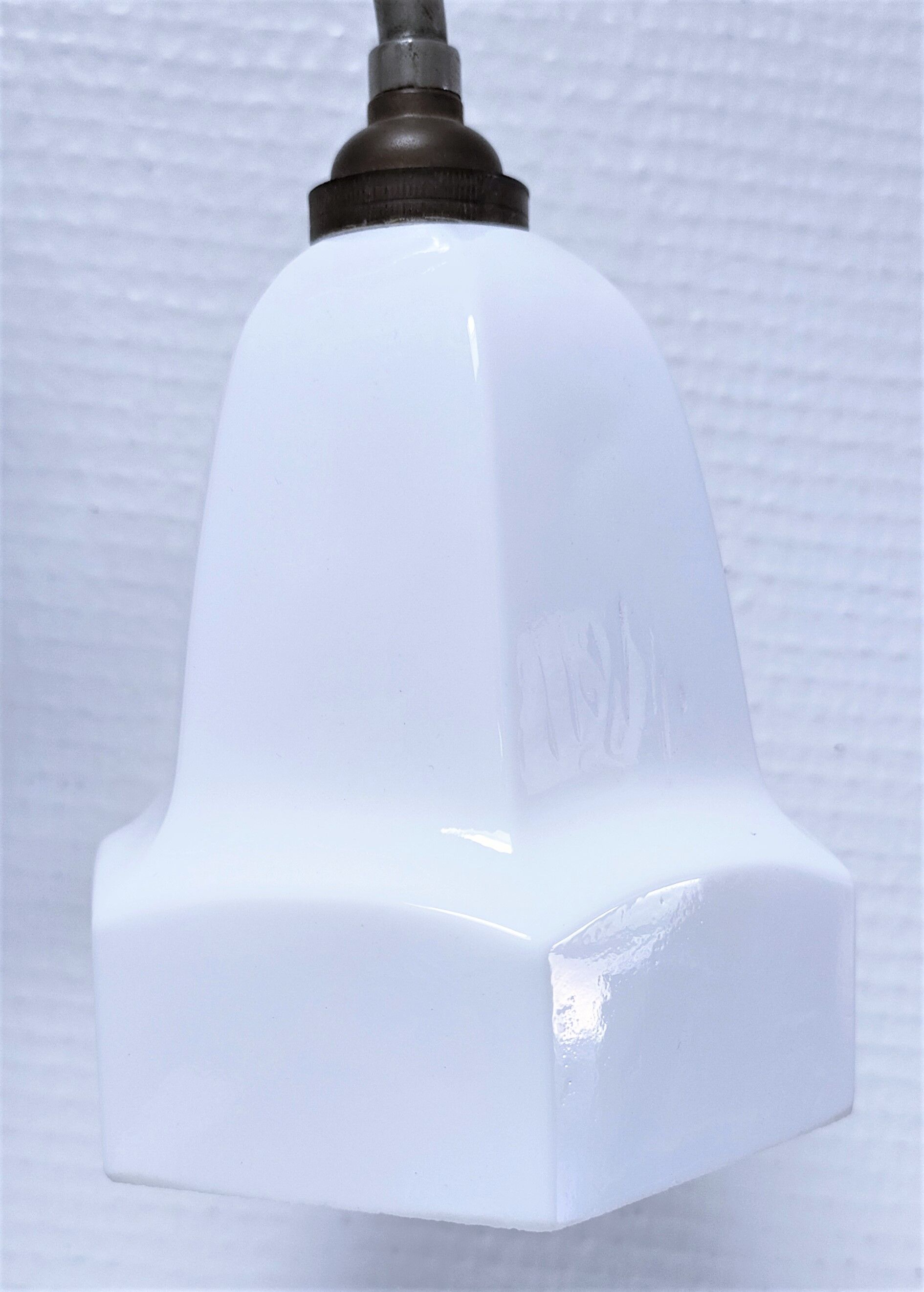 Art deco lamp silver and opaline brass